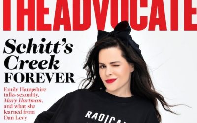 Emily Hampshire’s exclusive cover shoot and interview in The Advocate